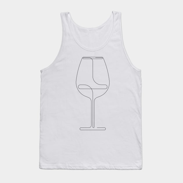 Wine glass line drawing Tank Top by addillum